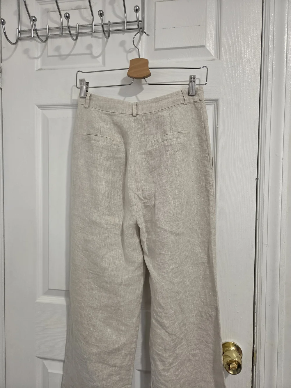 Reformation High-Rise Wide Leg Linen Pants - Cream